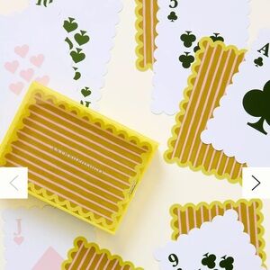 Anthropologie Yellow and White Scalloped Card Set